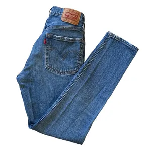 Levis 501 Skinny Jeans Womens 24x28 Medium Wash Blue Denim 29502-0167 High Rise thumbnail 2