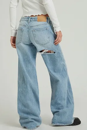 Pacsun Casey Low Rise Baggy Jeans Butt Slit Light Indigo thumbnail 2