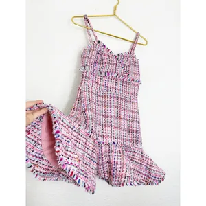 Lovers & Friends Tallulah Mini Dress Size XXS Pink Tweed Ruffle Hem Barbie NWT thumbnail 11