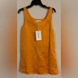 FRAME Micro Flare Mini Dress in Nectarine NWT thumbnail 3