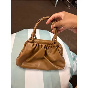 Women's Tan Gathered Top-Handle Bag thumbnail 2