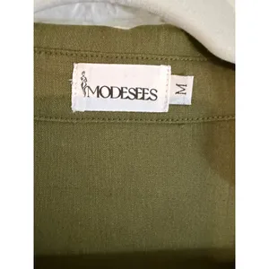 MODESEES Dress Olive M Womens Ruched Faux Wrap‎ Long Sleeve Midi Modest thumbnail 5