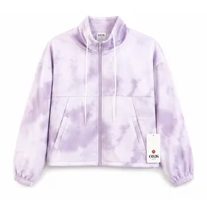 OTOS New York‎ Tie Dye Cropped Zip Hoodie Jacket Small NWT Buttery Soft Stretch thumbnail 1