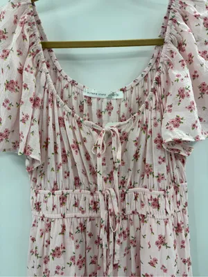 Altar’d State Pink Floral Mini Dress boho Flutter Sleeve Cottagecore large NWT thumbnail 3