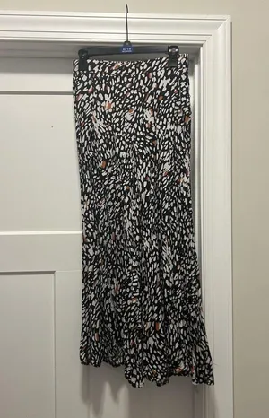 Leopard Print Flat Front Wide Leg Pants Size 12 Modest Teacher Fun Animal Print thumbnail 1