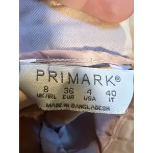 Primark Women's Size 4 High Waist Pleated Chino Shorts Light Baby Pink Stretch thumbnail 7