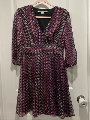 DVF Diane von Furstenberg Leo chain silk dress size 4 thumbnail 2