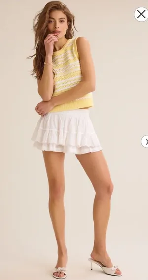 Altar’d state Caroline Ruffle Mini Skort XS thumbnail 1