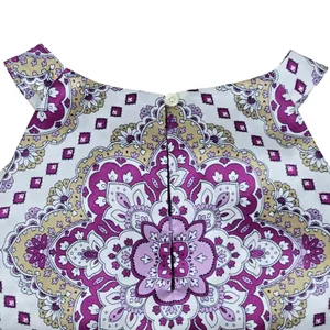 Ann‎ Taylor Womens Purple Mandala Print Halter Neck Blouse Top Satin Size M NEW thumbnail 6