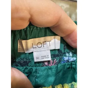 LOFT green floral maxi skirt with‎ a tiered silhouette Green Size Medium thumbnail 5