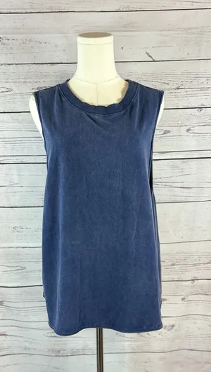 Free People Movement Muscle Tank Top Women’s XL Blue Sleeveless Oversized thumbnail 1