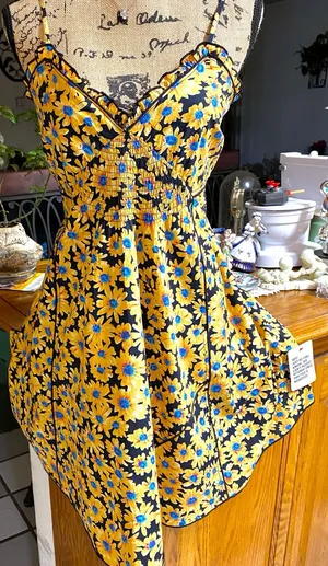 Topshop (Nordstroms) Yellow and Blue Daisy Sundress NWT! thumbnail 1