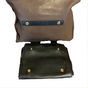 Chloé FRONT POCKET TOTE BAG IN BROWN & BLACK LEATHER W/DETACHABLE POUCH thumbnail 8
