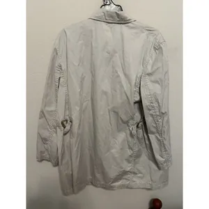 Lauren Ralph Lauren Cream Trench Coat Jacket Size Large Chic Minimalist Staple thumbnail 2