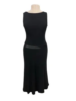 Liz Claiborne VTG Liz Taylor Black Sleeveless Midi Dress 10 Cowl Drape Back Cocktail Formal thumbnail 3