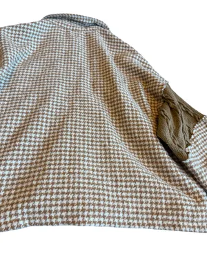 POL Pieced Houndstooth Panel Shacket Mocha Multi Patch Relaxed Fit Size Large thumbnail 10