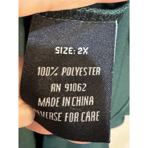 Standards &‎ Practice Women Plus Size Crepe Knit 3/4 Midi Shift Dress- 2X Green thumbnail 7