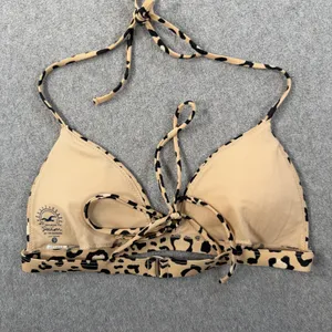 Hollister Women's Small Bikini Top Leopard Print Triangle Adjustable Tie Swim thumbnail 5