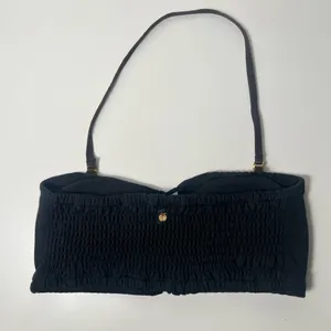 Apple Bottoms Y2K Black Ribbed Knit Bandeau Cutout Halter Crop Top Tube Top thumbnail 3