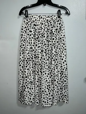 Dalmatian Polka Dot Pleated Midi Skirt – Size XS – Bohemian Style: Summer. thumbnail 5