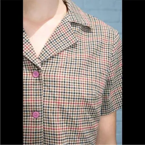 John Galt Brown by Brandy Melville Red Plaid Collared Crop Top Medium thumbnail 4