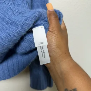 J. Crew Women Wool‎ Angora Cashmere Sweater Blue Cable Knit Turtleneck Fisherman thumbnail 8