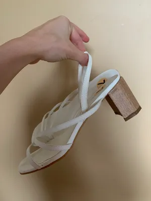 White Sandal Heel Size 7 thumbnail 2