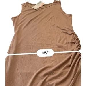 BTFBM Ruched Sleeveless Tank Bodycon Dress Sz Medium Cafe Brown Casual Chic New thumbnail 13