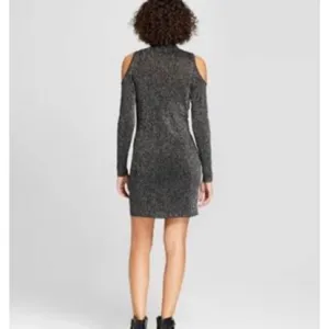 Xhilaration Womens Metallic Cold Shoulder Dress - Sz M thumbnail 2