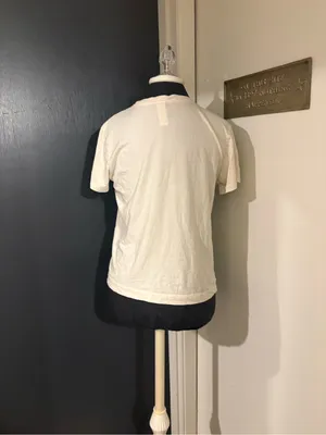 H&M Short Sleeve 100% Cotton Crew Neck Tee in Off-White Cream 💜 thumbnail 3