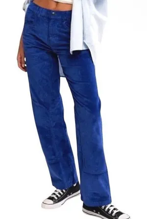 FREE PEOPLE x WE THE FREE Risk Taker Cobalt Blue High Rise Corduroy thumbnail 1