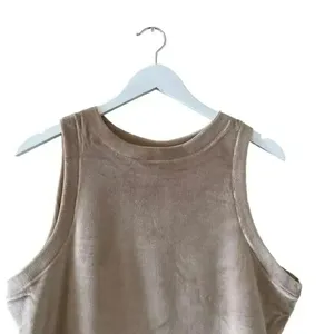 Skims Velour Crew Neck Tank Sienna Brown Crop Boxy Sleeveless SZ XL #1471 thumbnail 6