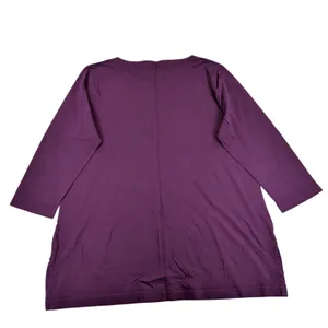 Duluth Trading Co Womens XXL Purple 100% Cotton 3/4 Sleeve Boat Neck Tunic Top‎ thumbnail 2
