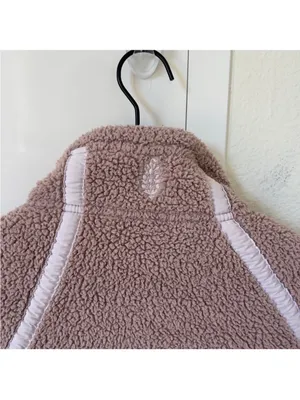 Free People Mountain High 1/2 Zip Fleece Pullover in Neutral Mauve thumbnail 8