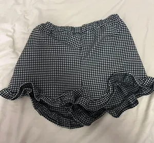 Black And White Gingham Ruffled Shorts thumbnail 1