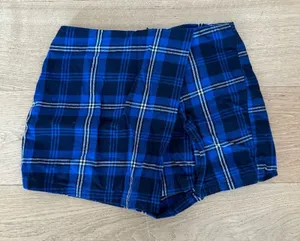 Superdown Plaid Mini Skort in Blue thumbnail 1