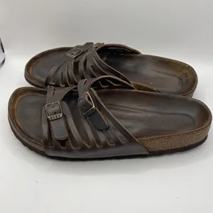 Birkenstocks Sz 38 US W7 Brown‎ Leather Mayari Arizona Granada slide Sandals Y2K thumbnail 8