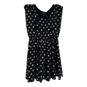 A.Byer Black with Metallic Polka Dot Cinch Waist Dress size Small thumbnail 2