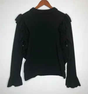 English Factory Ruffle‎ Turtleneck Sweater Black thumbnail 1