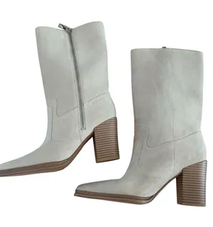 Franco Sarto® Jaxon midcalf Suede boot, White Chalk, Size 7.5, NWOT Display pair thumbnail 1