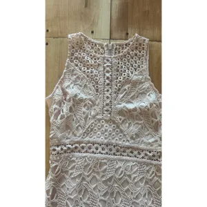 Ever After Blush Pink Floral Lace Crochet Sleeveless Mini Dress Women's L‎ thumbnail 2