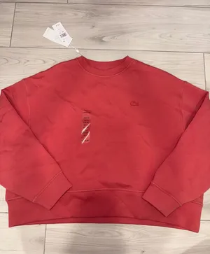NWT Lacoste Organic Cotton Blend Crewneck Sweatshirt Pink Red SF5614 Size 12 44 thumbnail 1