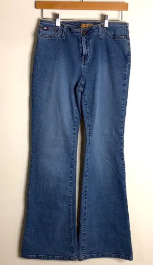 Vintage Tommy jeans ladies low‎ rise flare denim jeans size 7 thumbnail 1