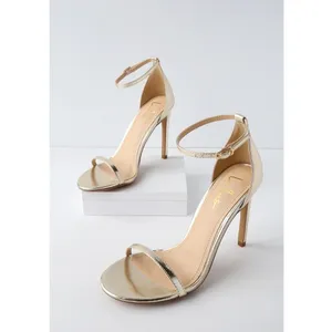 Lulus Gold Metallic Strappy Heels Womens 8.5 Ankle Strap Stiletto Sandals thumbnail 7
