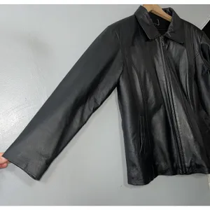 Michael Michelle Genuine Leather Jacket Women Size XL Black Coat Removable Liner thumbnail 2