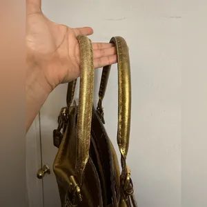 Fendi Gold Leather Selleria Villa Borghese‎ Satchel Shoulder Bag thumbnail 12