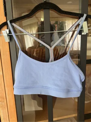 Lululemon Flow Y Bra IV sports racerback Lullaby periwinkle mesh luon thumbnail 3