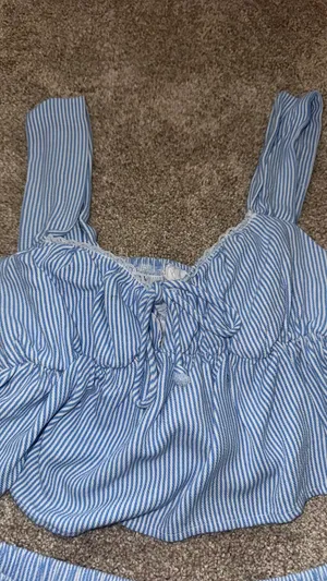 Sienna Sky Blue & White Striped Set thumbnail 3