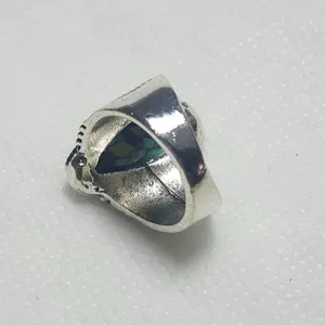 Vintage Tibet Silver Turquoise Ring Size - 6 RGN thumbnail 3
