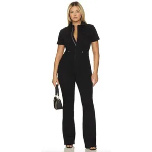 GOOD AMERICAN Fit for Success Bootcut Jumpsuit in Black099 Size Medium thumbnail 12